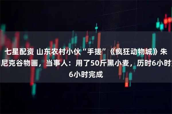 七星配资 山东农村小伙“手搓”《疯狂动物城》朱迪和尼克谷物画，当事人：用了50斤黑小麦，历时6小时完成