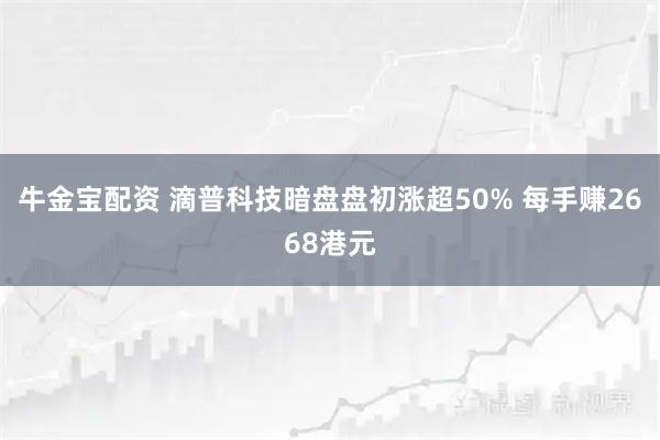 牛金宝配资 滴普科技暗盘盘初涨超50% 每手赚2668港元