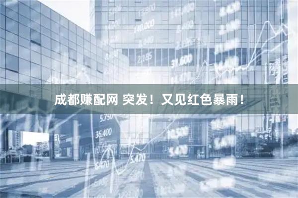 成都赚配网 突发！又见红色暴雨！